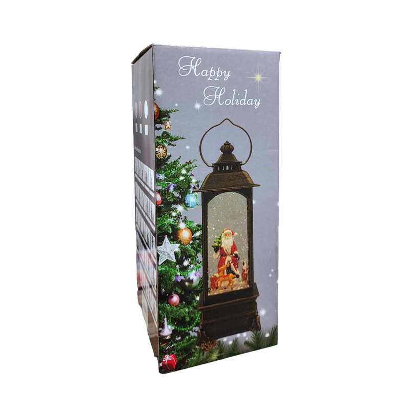 063007-4 Χριστουγεννιάτικο Φωτιζόμενο Φαναράκι με Μουσική σε Διάφορα Σχέδια - Christmas Snow Globe Lantern with Music - Image 5