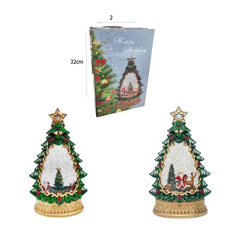 063014-3 Χριστουγεννιάτικο Φωτιζόμενο Φαναράκι με Μουσική σε Διάφορα Σχέδια - Christmas Snow Globe Lantern with Music - Image 4