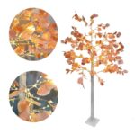 Led Φωτιζόμενο Δέντρο Λευκό με Πορτοκαλί Φύλλα 180cm - Led Orange Tree