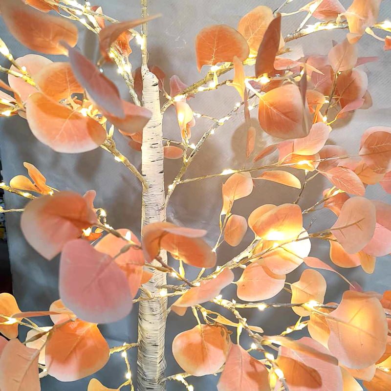 064004-3 Led Φωτιζόμενο Δέντρο Λευκό με Πορτοκαλί Φύλλα 180cm - Led Orange Tree - Image 3