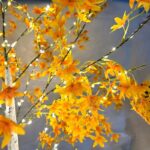 Led Φωτιζόμενο Δέντρο Λευκό με Πορτοκαλί Φύλλα 180cm - Led Orange Tree - Image 4