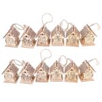 Χριστουγεννιάτικο Ξύλινο Κρεμαστό Σπιτάκι Φωτιζόμενο LED - Christmas LED house - Image 3