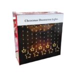 Χριστουγεννιάτικα Φωτάκια Κουρτίνα Δεντράκια & Αστεράκια Ψυχρό Χρώμα 10L 3M - Christmas decoration lights white light - Image 3