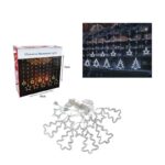 Χριστουγεννιάτικα Φωτάκια Κουρτίνα Δεντράκια & Αστεράκια Ψυχρό Χρώμα 10L 3M - Christmas decoration lights white light - Image 4