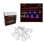 Χριστουγεννιάτικα Φωτάκια Κουρτίνα Δεντράκια & Αστεράκια Πολύχρωμα 10L 3M - Christmas decoration lights RGB - Image 4