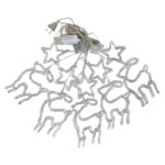 Χριστουγεννιάτικα Φωτάκια Κουρτίνα Ελαφάκια & Αστεράκια Ψυχρό Χρώμα 3M - Christmas decoration lights white light