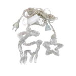 Χριστουγεννιάτικα Φωτάκια Κουρτίνα Ελαφάκια & Αστεράκια Ψυχρό Χρώμα 3M - Christmas decoration lights white light - Image 3