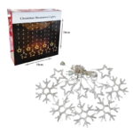 Χριστουγεννιάτικα Φωτάκια Κουρτίνα Χιονονιφάδες & Αστεράκια Ψυχρό Χρώμα 120L 3M - Christmas decoration lights white light - Image 5