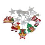 Χριστουγεννιάτικα φωτάκια κουρτίνα με φιγούρες θερμό φως 3m 10led – Christmas deco curtain lights warm light - Image 2