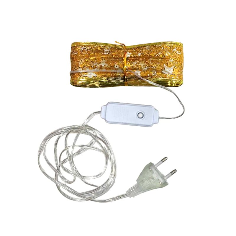 082264-9 Χριστουγεννιάτικη Κορδέλα με Ενσωματωμένο Φωτισμό 50Led 5m - Christmas Ribbon with Lighting - Image 9