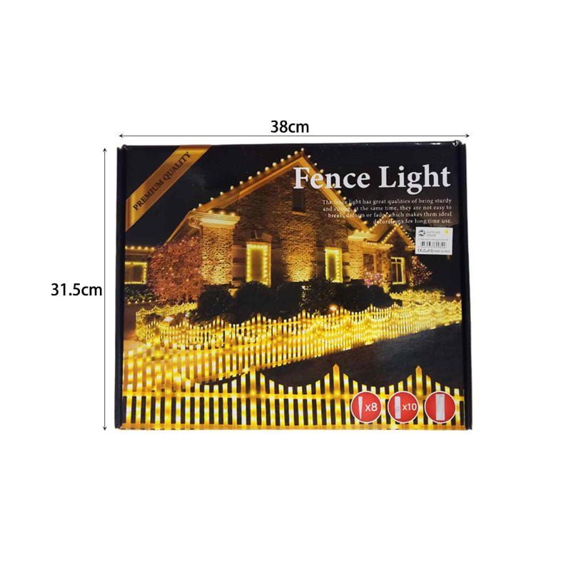 082265-3 Χριστουγεννιάτικα λαμπάκια φράχτης θερμό 2.7Mφώς  - Christmas fence lights warm light - Image 3