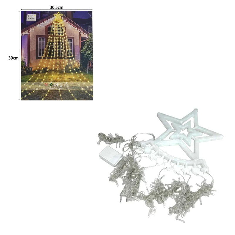 082267-2 Χριστουγεννιάτικο δέντρο από φωτάκια θερμό χρώμα LED 2.5m - Star waterfall light - Image 1