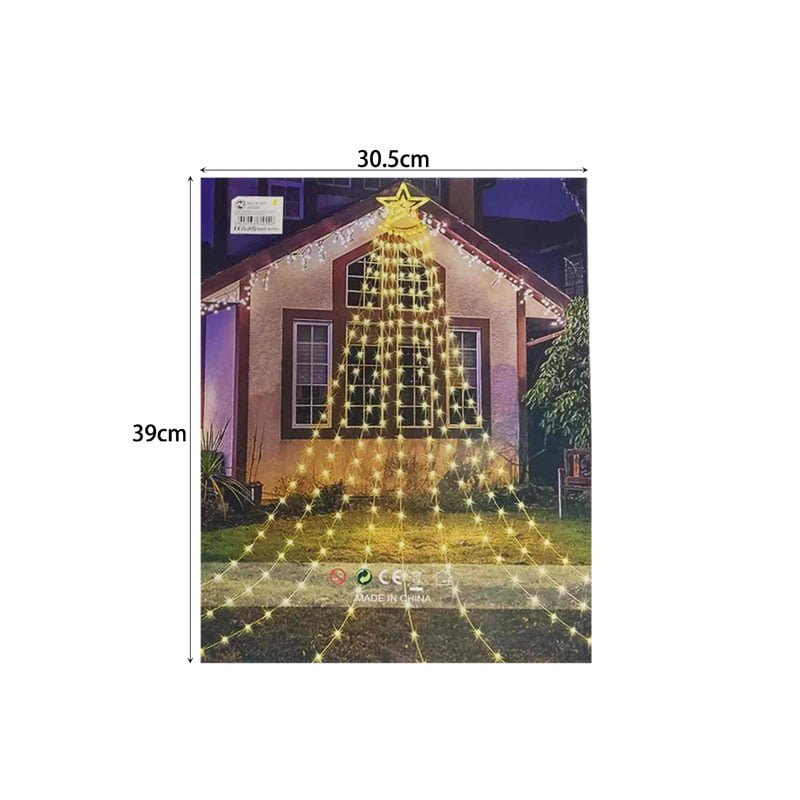 082267 Χριστουγεννιάτικο δέντρο από φωτάκια θερμό χρώμα LED 2.5m - Star waterfall light - Image 3