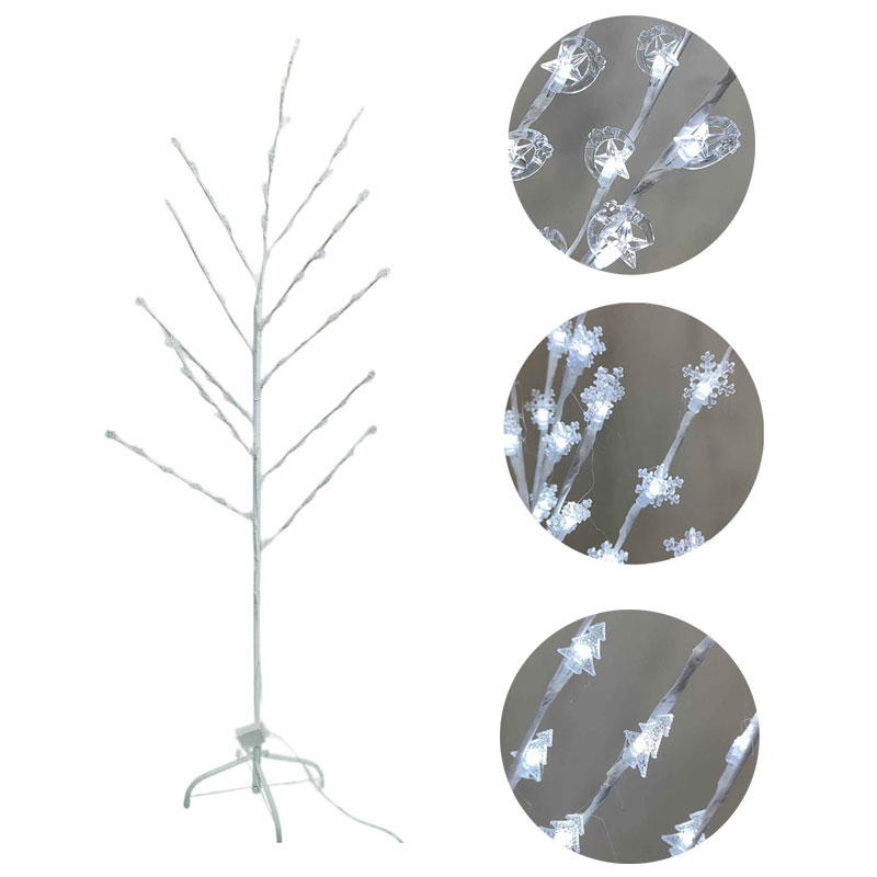 082337-2-1 Χριστουγεννιάτικο Φωτιζόμενο Δέντρο Διακοσμητικό με 66 LED Ψυχρό Χρώμα 1.5m - Christmas decorative tree white light - Image 1