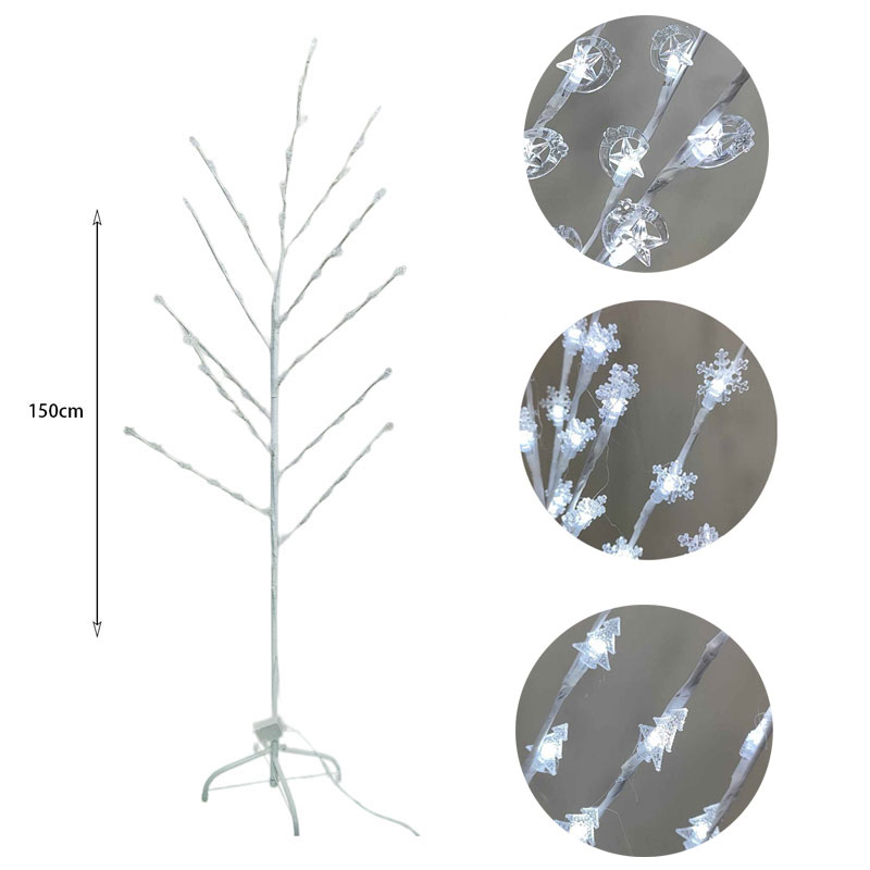 082337-3-1 Χριστουγεννιάτικο Φωτιζόμενο Δέντρο Διακοσμητικό με 66 LED Ψυχρό Χρώμα 1.5m - Christmas decorative tree white light - Image 8