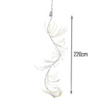 Φωτιζόμενο Χριστουγεννιάτικο Κλαδί Γκλίτερ Ασημί 220cm με 400 Θερμά LED - Lighted Christmas Glitter Branch Silver - Image 2