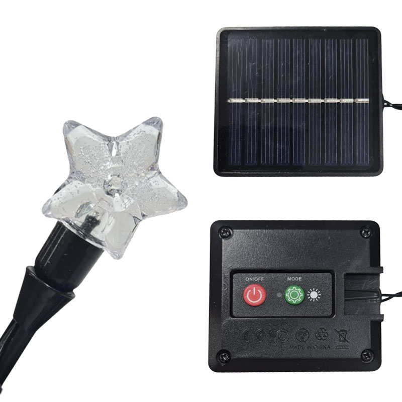 082361-2 Ηλιακά Φωτάκια LED Αστεράκια Κίτρινο/Θερμό Φως - Solar LED String Lights - Image 2