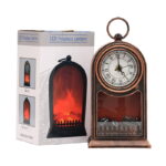 Διακοσμητικό Φωτιστικό Τζάκι με Ρολόι - Led Fireplace Lantern SP-14 - Image 2