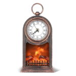 Διακοσμητικό Φωτιστικό Τζάκι με Ρολόι - Led Fireplace Lantern SP-14 - Image 5