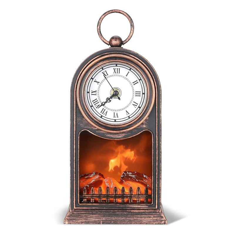 094010-4 Διακοσμητικό Φωτιστικό Τζάκι με Ρολόι - Led Fireplace Lantern SP-14 - Image 5