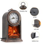 Διακοσμητικό Φωτιστικό Τζάκι με Ρολόι - Led Fireplace Lantern SP-14 - Image 6