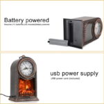 Διακοσμητικό Φωτιστικό Τζάκι με Ρολόι - Led Fireplace Lantern SP-14 - Image 7