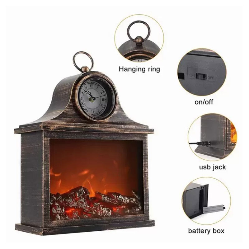 094013 Διακοσμητικό Φωτιστικό Τζάκι - Led Fireplace Lantern SP-12 - Image 2