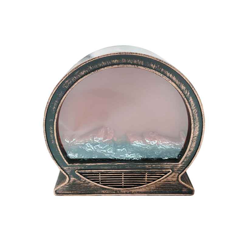 094018-1 Διακοσμητικό LED Τζάκι Στρογγυλό 31cm – Round LED Fireplace Lantern 31cm - Image 2