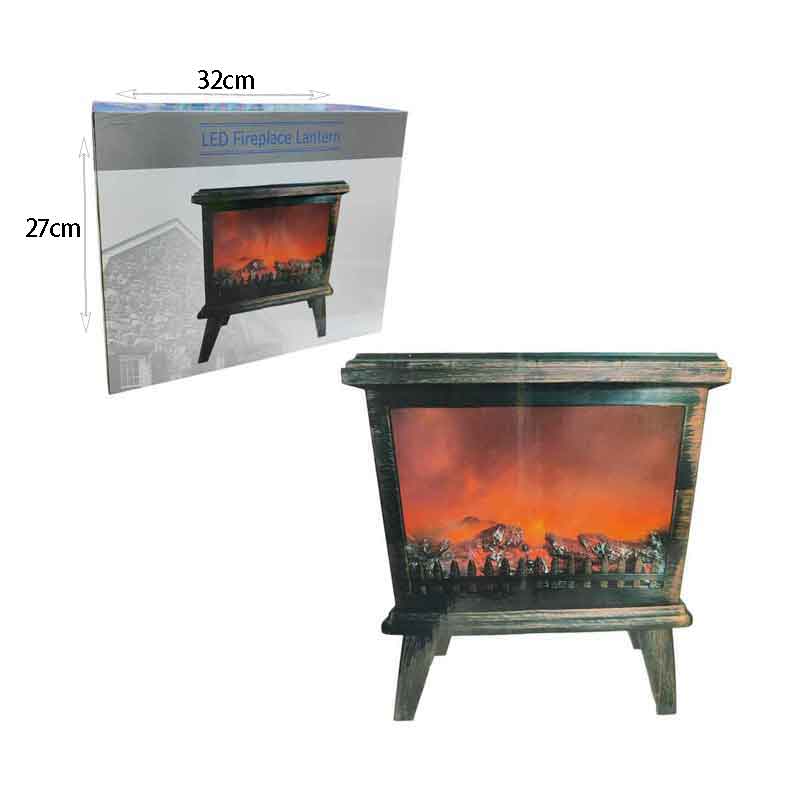 094019-2 Διακοσμητικό Τζάκι LED – LED Fireplace Lantern - Image 3