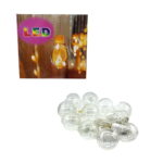 Χριστουγεννιάτικα Λαμπάκια Κουρτίνα Με Μπάλες σε Θερμό χρώμα 10 LED 3m  - Christmas curtain - Image 2