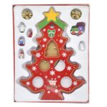 Χριστουγεννιάτικο ξύλινο διακοσμητικό δέντρο με στολίδια και φωτισμό 28CM - Christmas wood tree