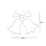 Χριστουγεννιάτικες φωτιζόμενες καμπάνες θερμό χρώμα φωτοσωλήνες 60x49cm LED - LED Christmas Bell Lights - Image 2