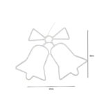 Χριστουγεννιάτικες φωτιζόμενες καμπάνες ψυχρό χρώμα φωτοσωλήνες 60x46cm LED - LED Christmas Bell Lights - Image 2