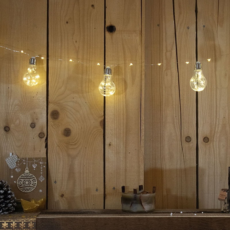 290065-6 LED χριστουγεννιάτικα φωτάκια θερμό φως 3m 10τμχ - Christmas decoration lights warm light 10pcs - Image 5