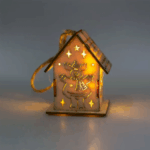 Χριστουγεννιάτικο Ξύλινο Κρεμαστό Σπιτάκι Φωτιζόμενο LED - Christmas LED house - Image 2