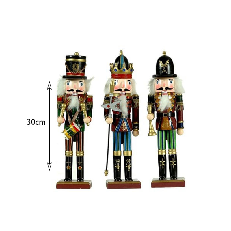 44444-1 Ξύλινος χριστουγεννιάτικος καρυοθραύστης 30cm - Christmas nutcracker - Image 2