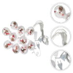 Χριστουγεννιάτικα Φωτάκια Κουρτίνα 10led Άγιος Βασίλης Διάφανες Μπάλες Θερμό Χρώμα 3M - Christmas curtain light - Image 7