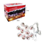 Χριστουγεννιάτικα Φωτάκια Κουρτίνα 10led Άγιος Βασίλης Διάφανες Μπάλες Θερμό Χρώμα 3M - Christmas curtain light - Image 9