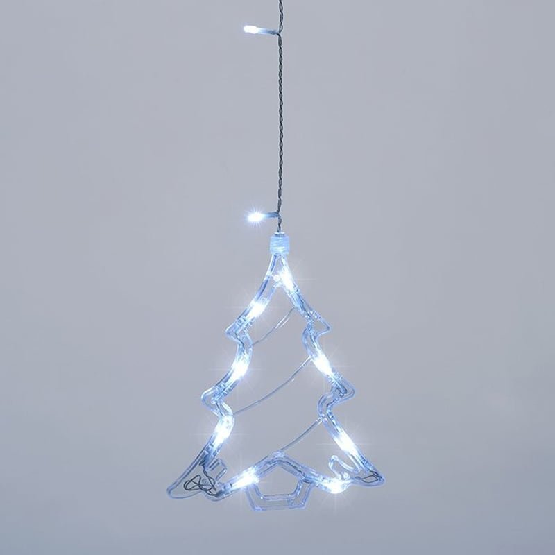 47126-1 Χριστουγεννιάτικα Φωτάκια Κουρτίνα Δεντράκια & Αστεράκια Ψυχρό Χρώμα 3M - Christmas curtain light white light - Image 2