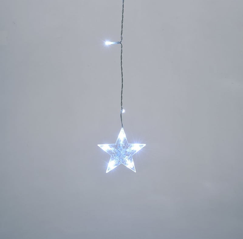 47126-2 Χριστουγεννιάτικα Φωτάκια Κουρτίνα Δεντράκια & Αστεράκια Ψυχρό Χρώμα 3M - Christmas curtain light white light - Image 3