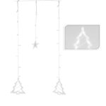 Χριστουγεννιάτικα Φωτάκια Κουρτίνα Δεντράκια & Αστεράκια Ψυχρό Χρώμα 3M - Christmas curtain light white light - Image 5