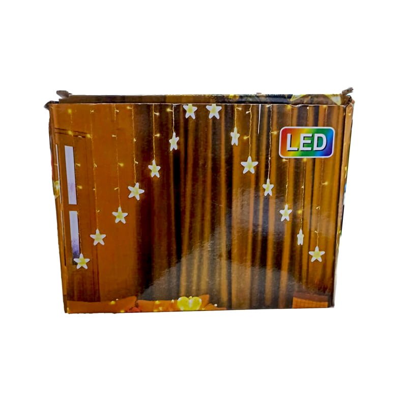 47133 Χριστουγεννιάτικα Φωτάκια Κουρτίνα Αστεράκια Πολύχρωμο RGB 3M 16led - Christmas curtain light RGB - Image 3