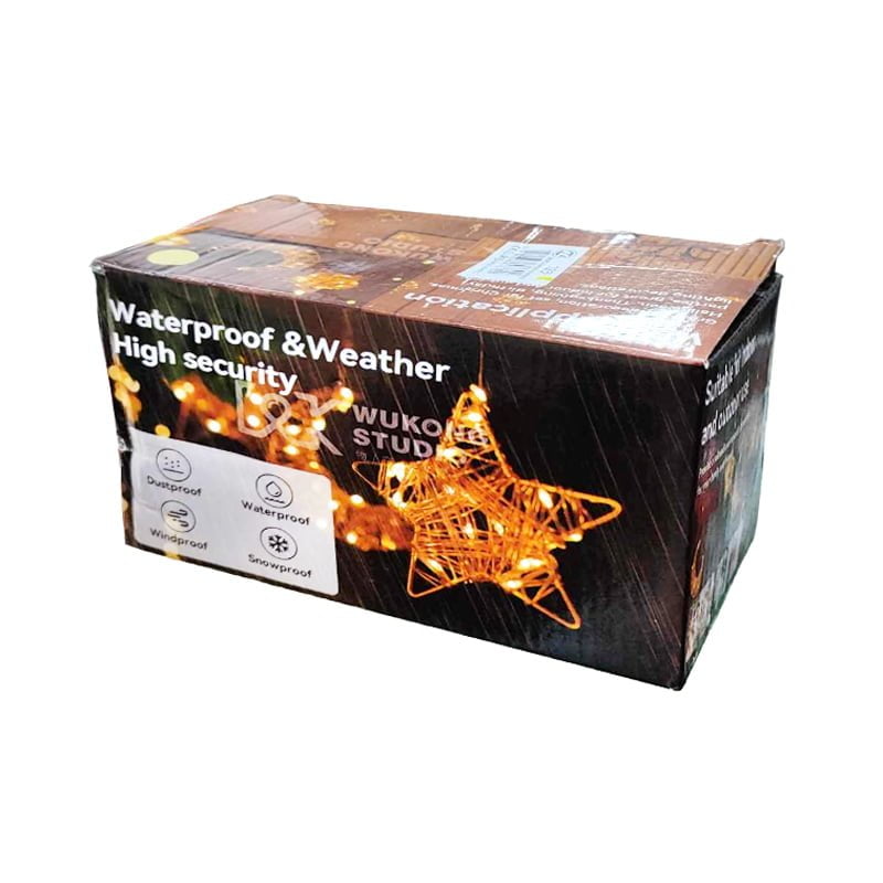 48007-1 LED χριστουγεννιάτικα φωτάκια αστέρι θερμό φως 3Μ - Christmas deco lights star warm light - Image 6