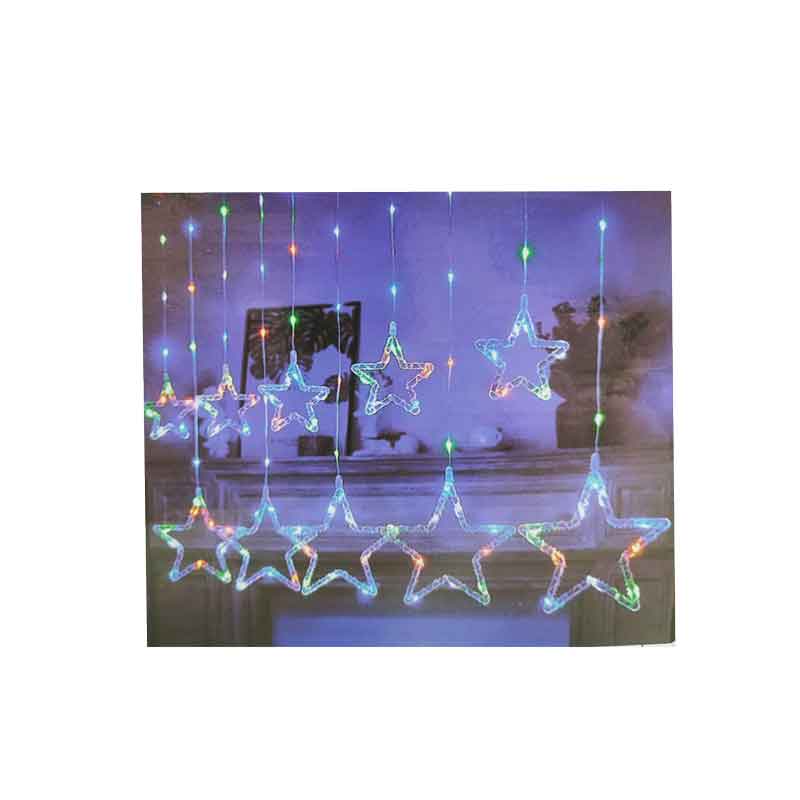 4d27b0cc-bea7-4c47-8931-47835b96cd5f-Photoroom-2 Χριστουγεννιάτικα Φωτάκια Κουρτίνα Αστεράκια Πολύχρωμο Χρώμα 10L 3M - Christmas decoration lights RGB light - Image 2