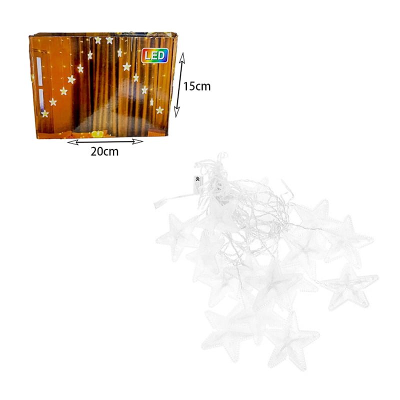 63048-3 Χριστουγεννιάτικα Φωτάκια Κουρτίνα Αστεράκια Πολύχρωμο RGB 3M 16led - Christmas curtain light RGB - Image 6