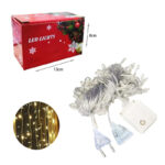 Χριστουγεννιάτικα Λαμπάκια Κουρτίνα LED 96L Θερμό Χρώμα με Διαφανές Καλώδιο 3m x 60cm - Christmas lights LED warm light - Image 4