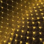 Χριστουγεννιάτικα Λαμπάκια Δίχτυ 192LED Θερμό Χρώμα με Διαφανές Καλώδιο 3m x 2m - Christmas lights LED net warm light