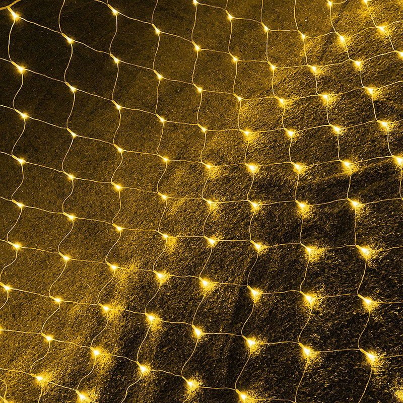 63054-1 Χριστουγεννιάτικα Λαμπάκια Δίχτυ 192LED Θερμό Χρώμα με Διαφανές Καλώδιο 3m x 2m - Christmas lights LED net warm light - Image 1