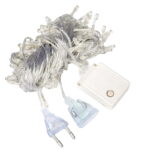 Χριστουγεννιάτικα Λαμπάκια Κουρτίνα 200 LED Θερμό Χρώμα με Διαφανές Καλώδιο 3m x 80cm - Christmas lights LED warm light - Image 2