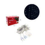 Χριστουγεννιάτικα Λαμπάκια Κουρτίνα 160LED Ψυχρό Χρώμα με Διαφανές Καλώδιο 3m x 80cm - Christmas lights LED white light - Image 5